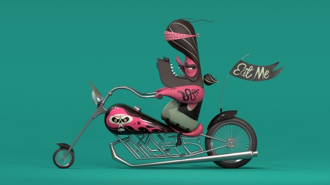 Lolly Studio Biker Dude 3 D Character design